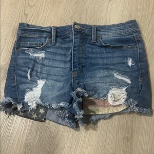 Mudd Blue Distressed Jean Shorts